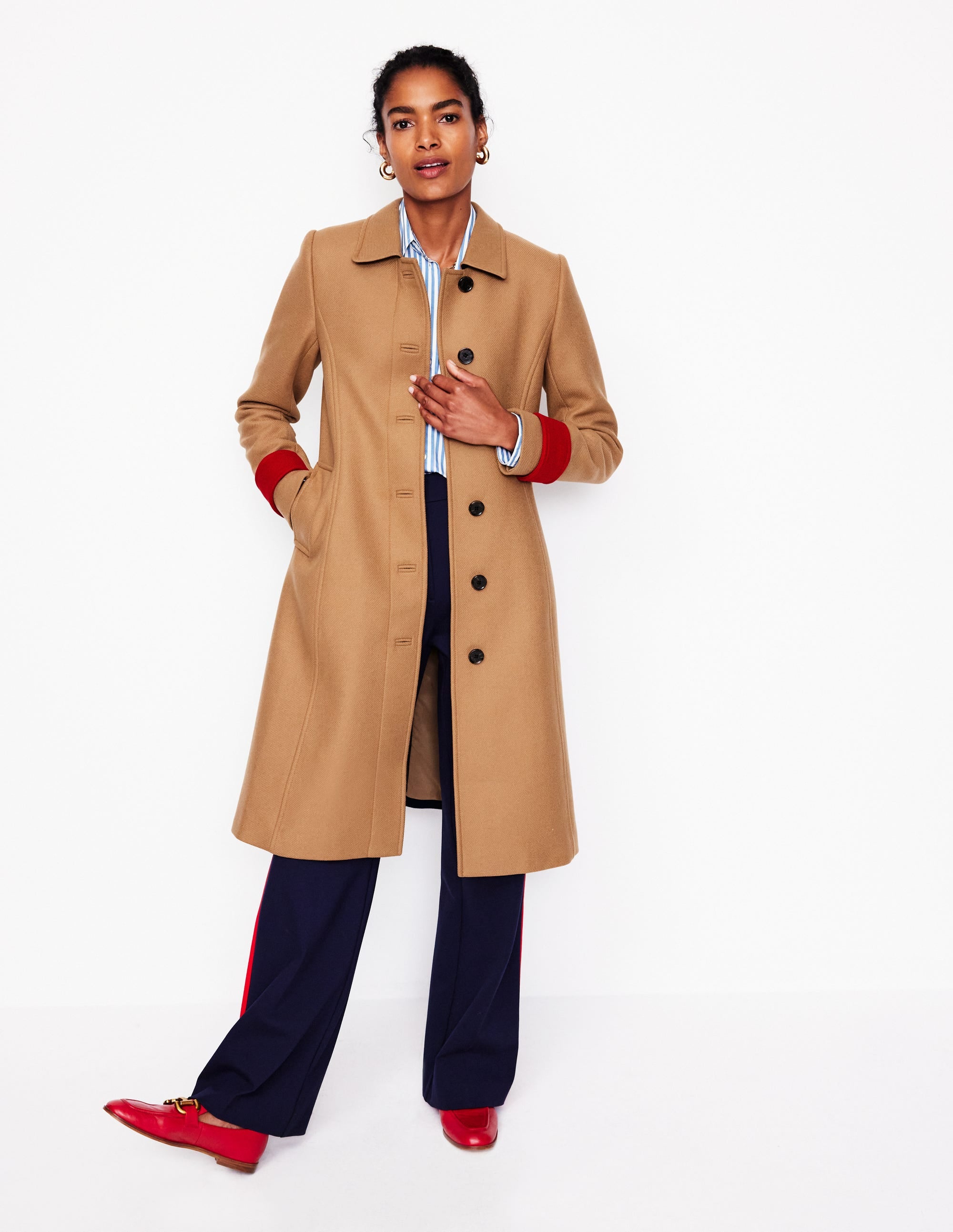 Durham Wool Blend Coat-Colourblock Camel - Image 5
