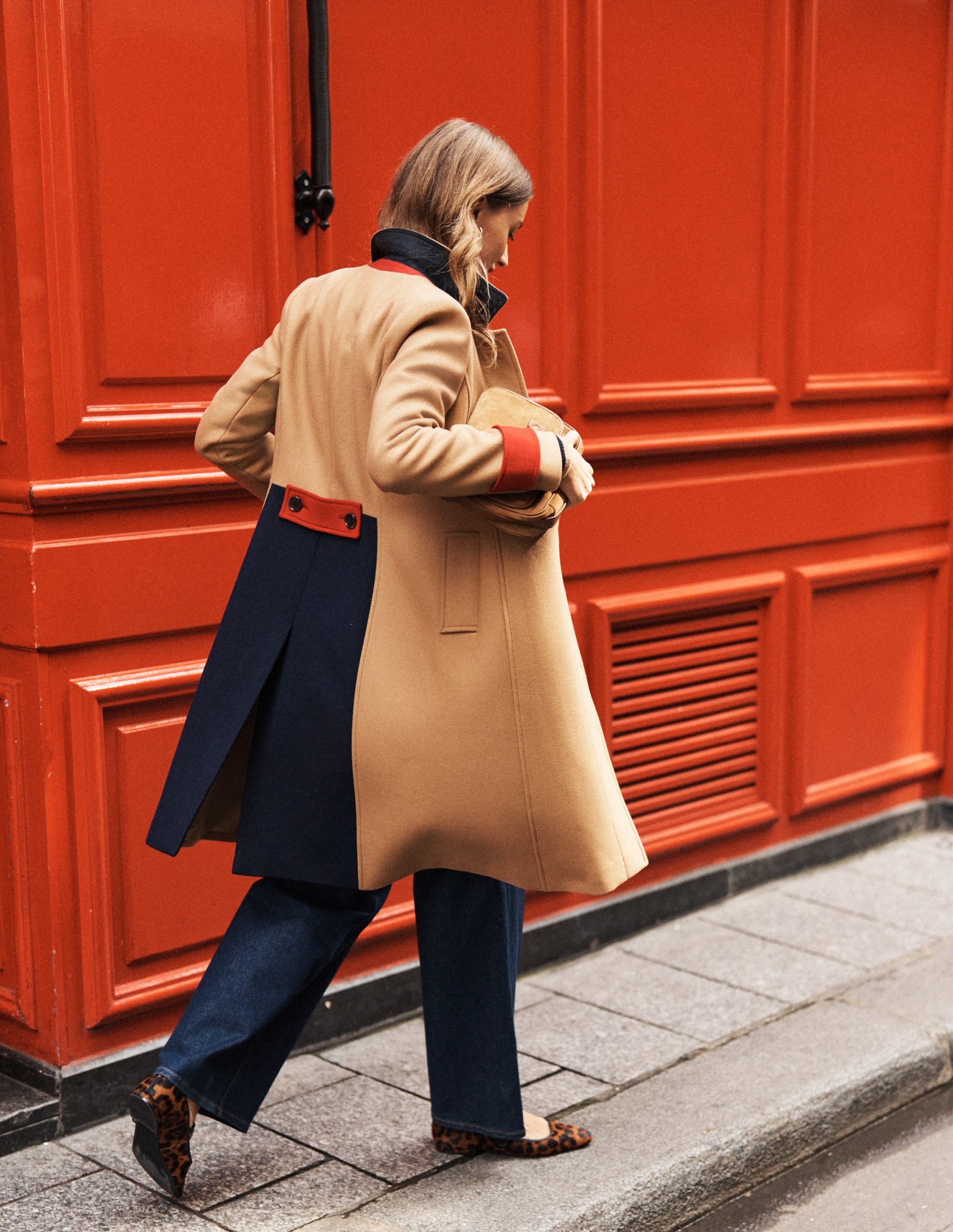 Durham Wool Blend Coat-Colourblock Camel - Image 8