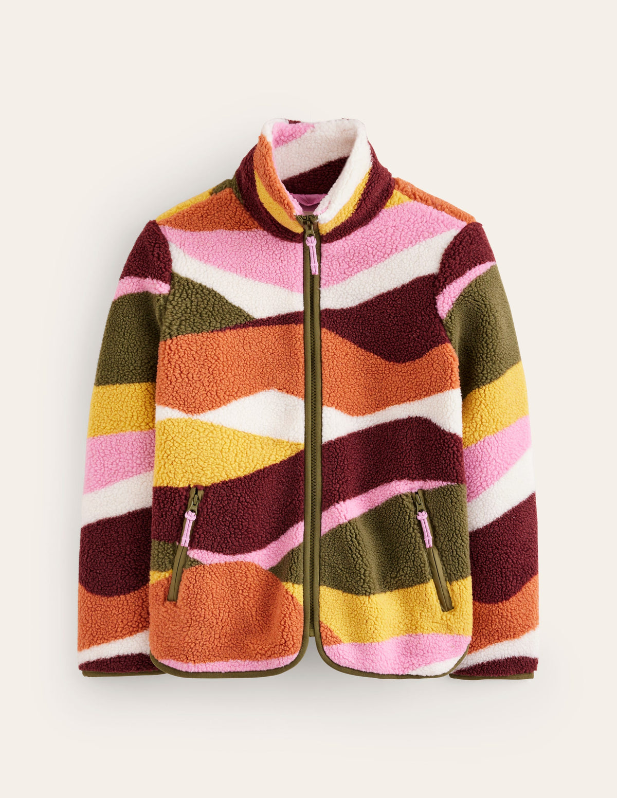 Truro Borg Fleece Jacket-Winter Moss Scenic - Image 5