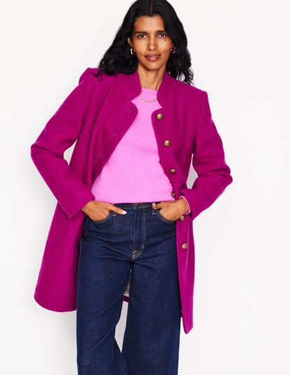 Hamilton Textured Coat-Vibrant Plum