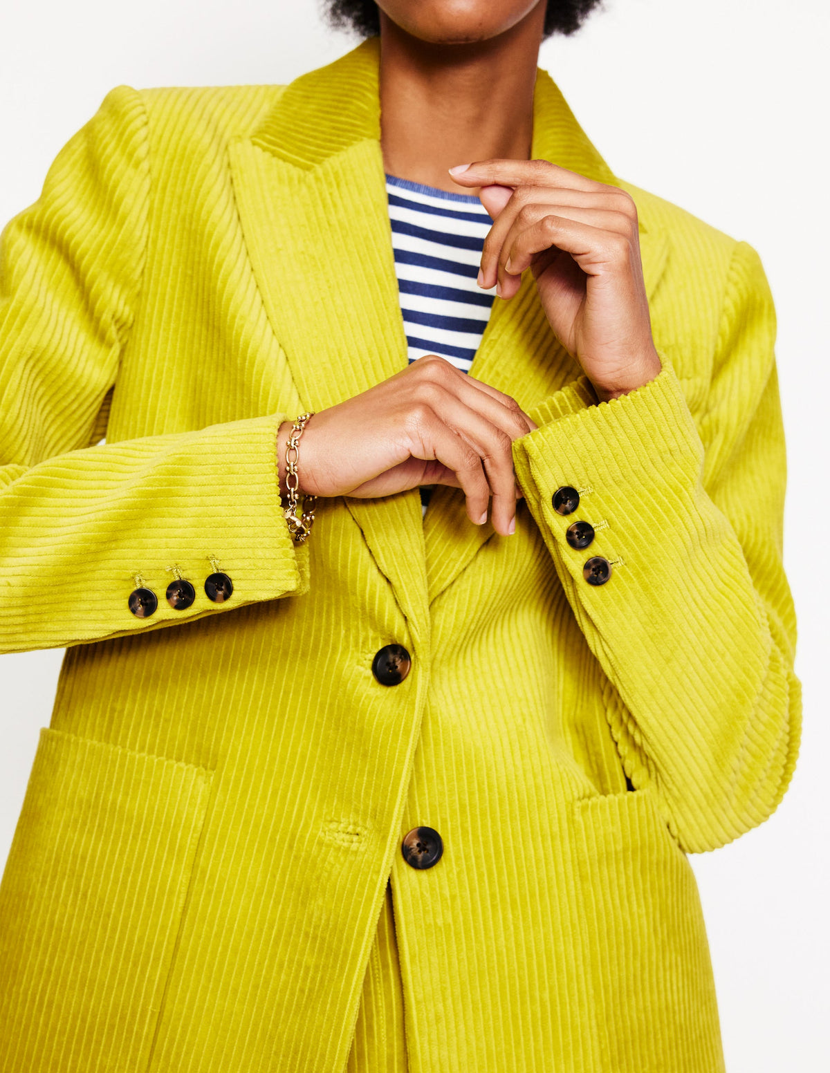 Relaxed Cord Blazer-Kiwi - Image 2