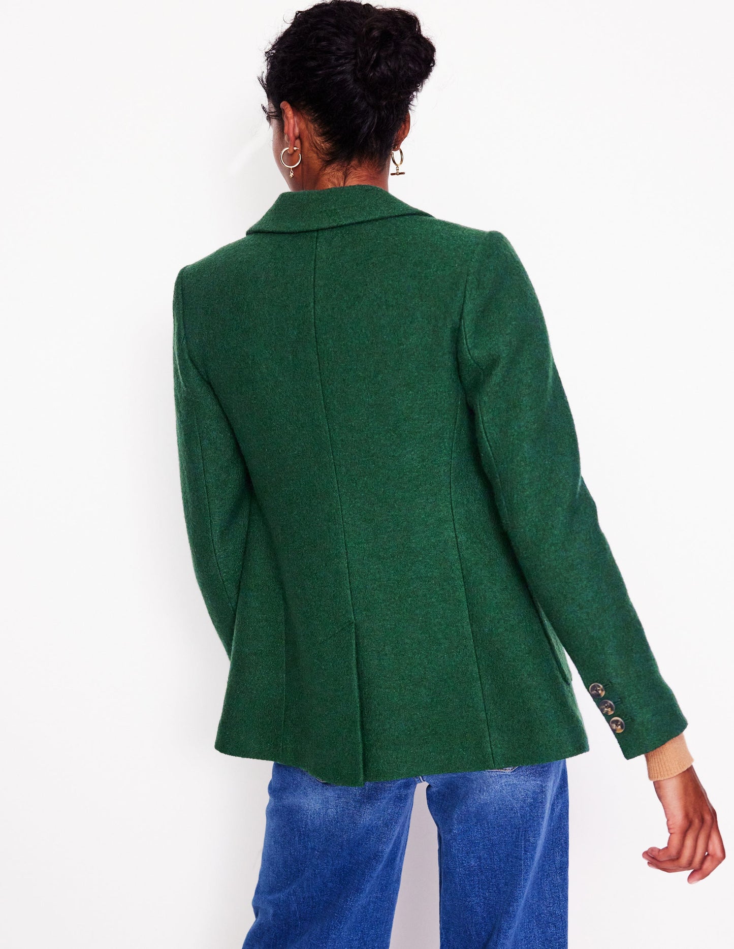 The Marylebone Textured Blazer-Dark Green