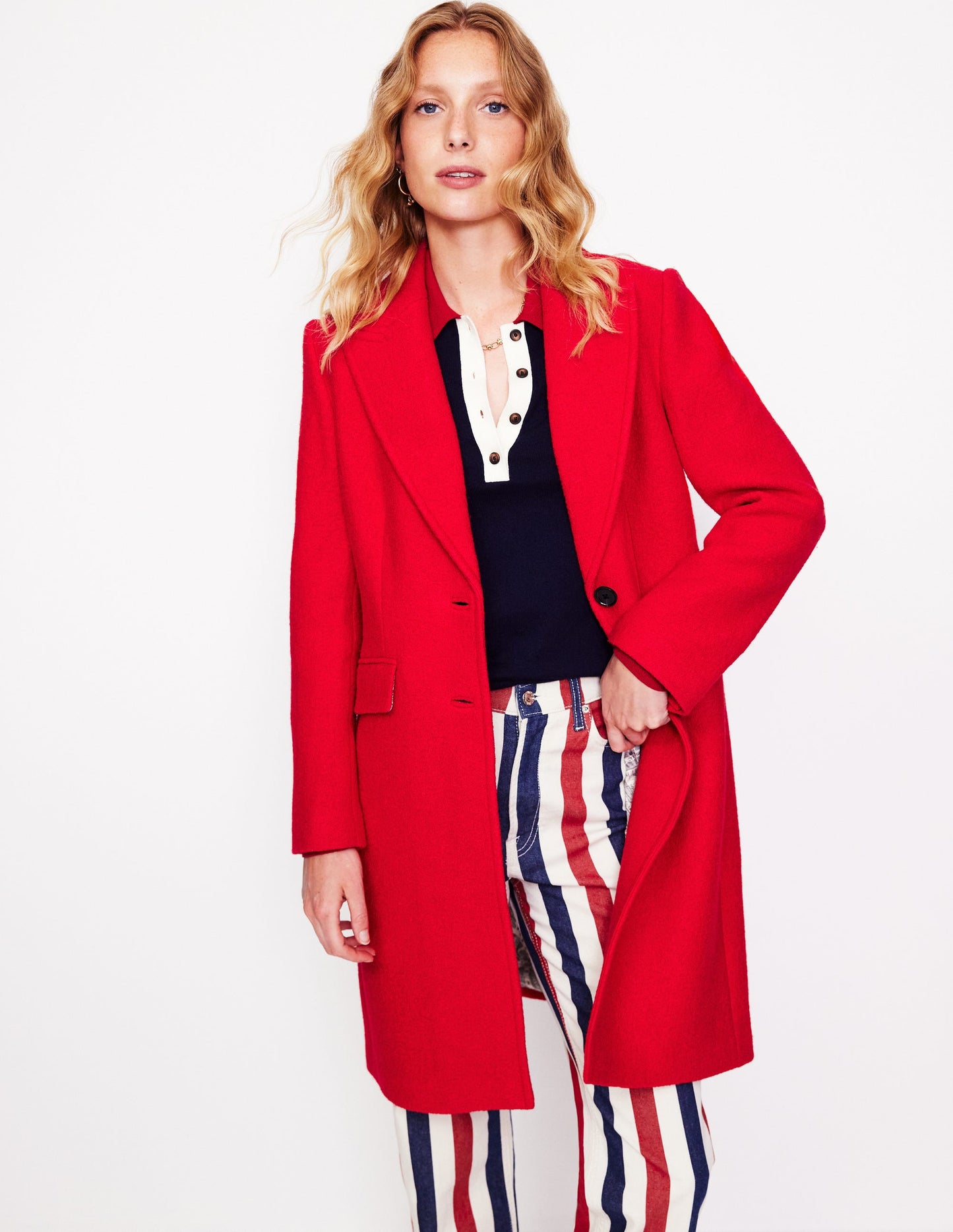 Chichester Textured Coat-High Risk Red