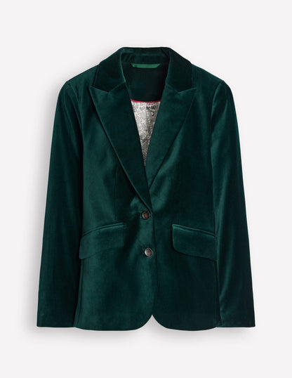 Marylebone Velvet Blazer-Ponderosa Pine