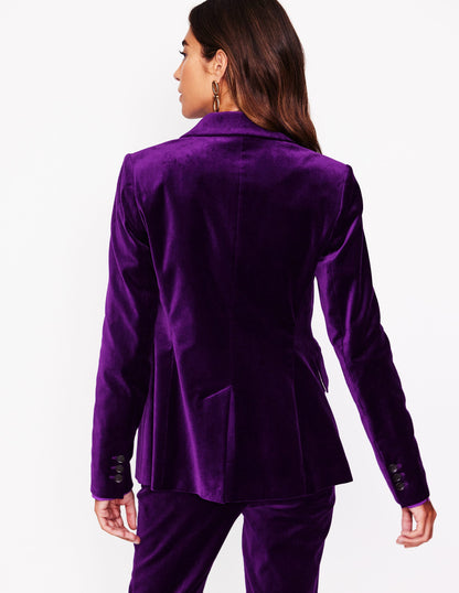 Marylebone Velvet Blazer-Viola