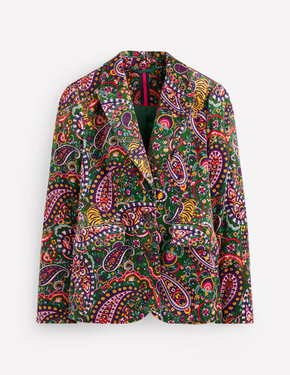 Marylebone Velvet Blazer-Tiger Bloom