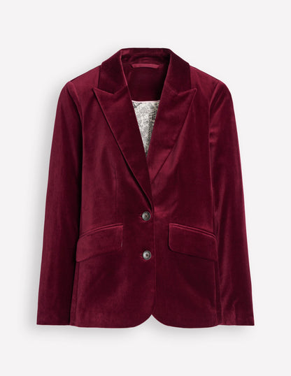 Marylebone Velvet Blazer-Cabernet