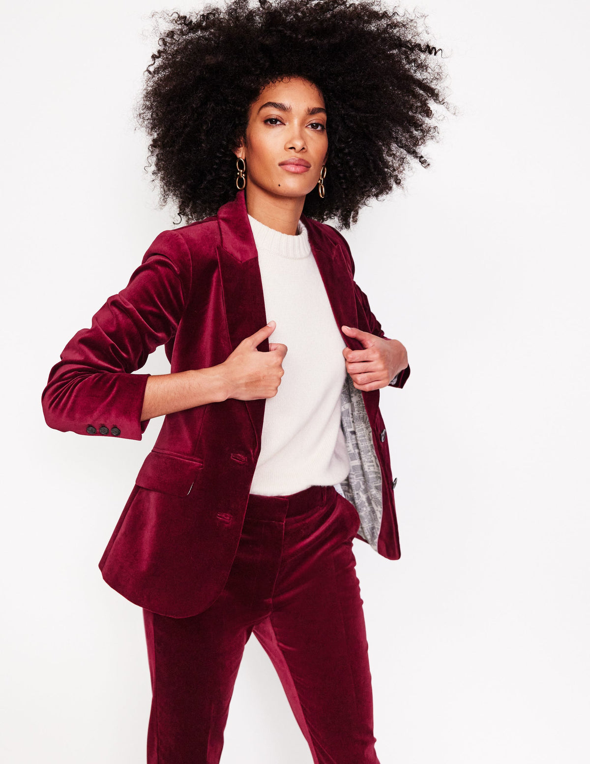 Marylebone Velvet Blazer-Cabernet - Image 1
