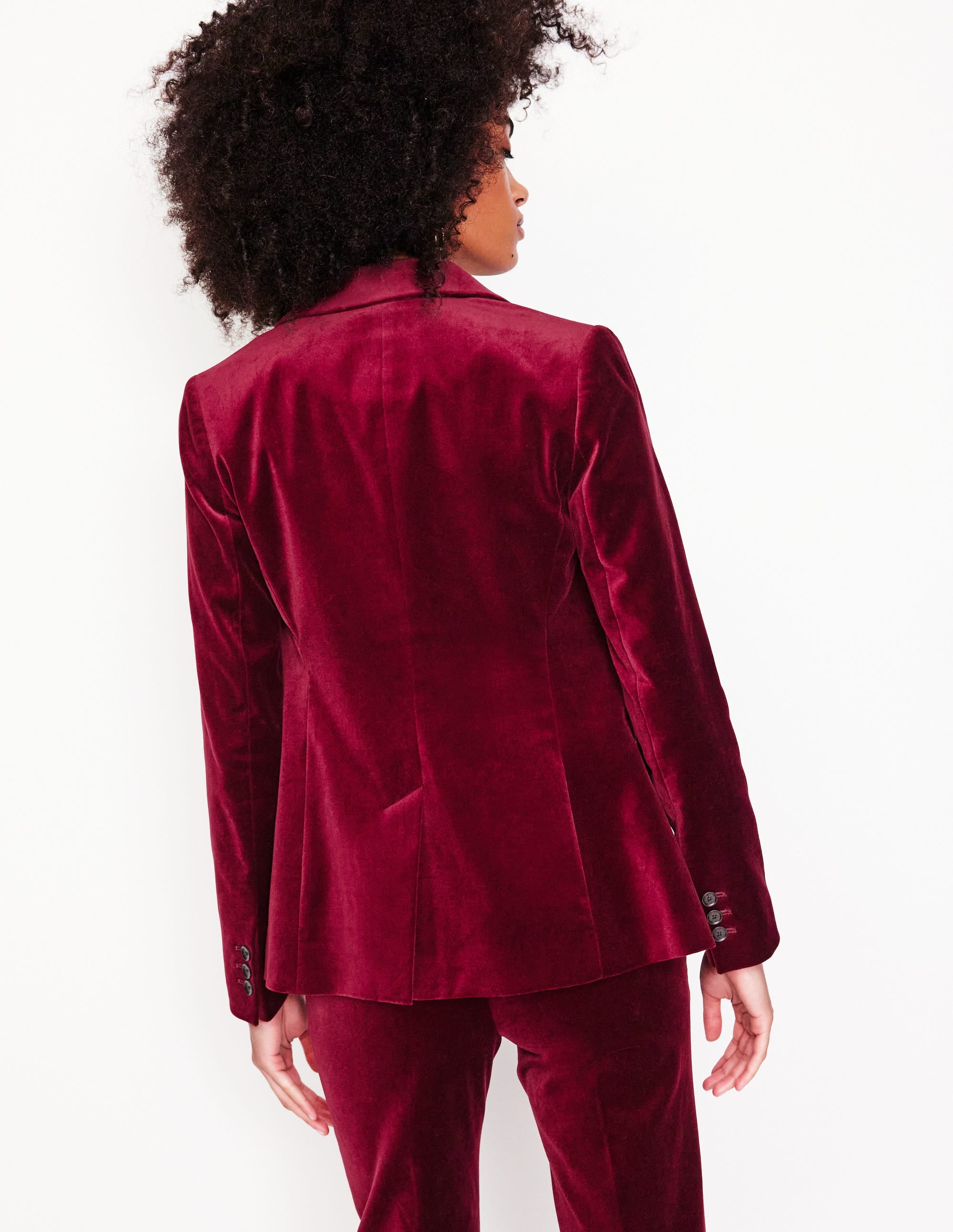 Marylebone Velvet Blazer-Cabernet - Image 3