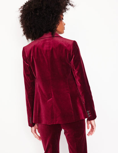 Marylebone Velvet Blazer-Cabernet