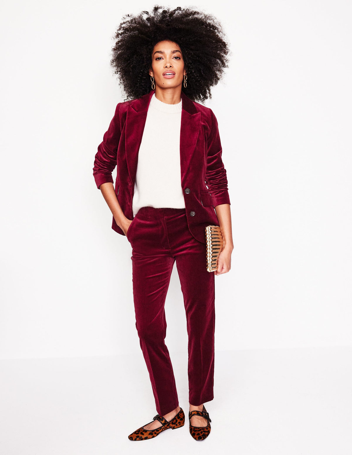 Marylebone Velvet Blazer-Cabernet - Image 4