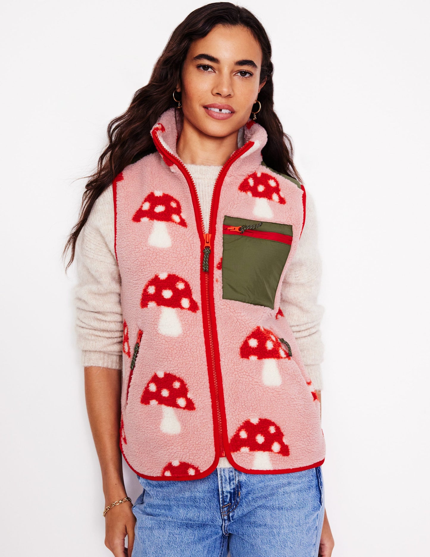 Truro Borg Vest-Mushroom