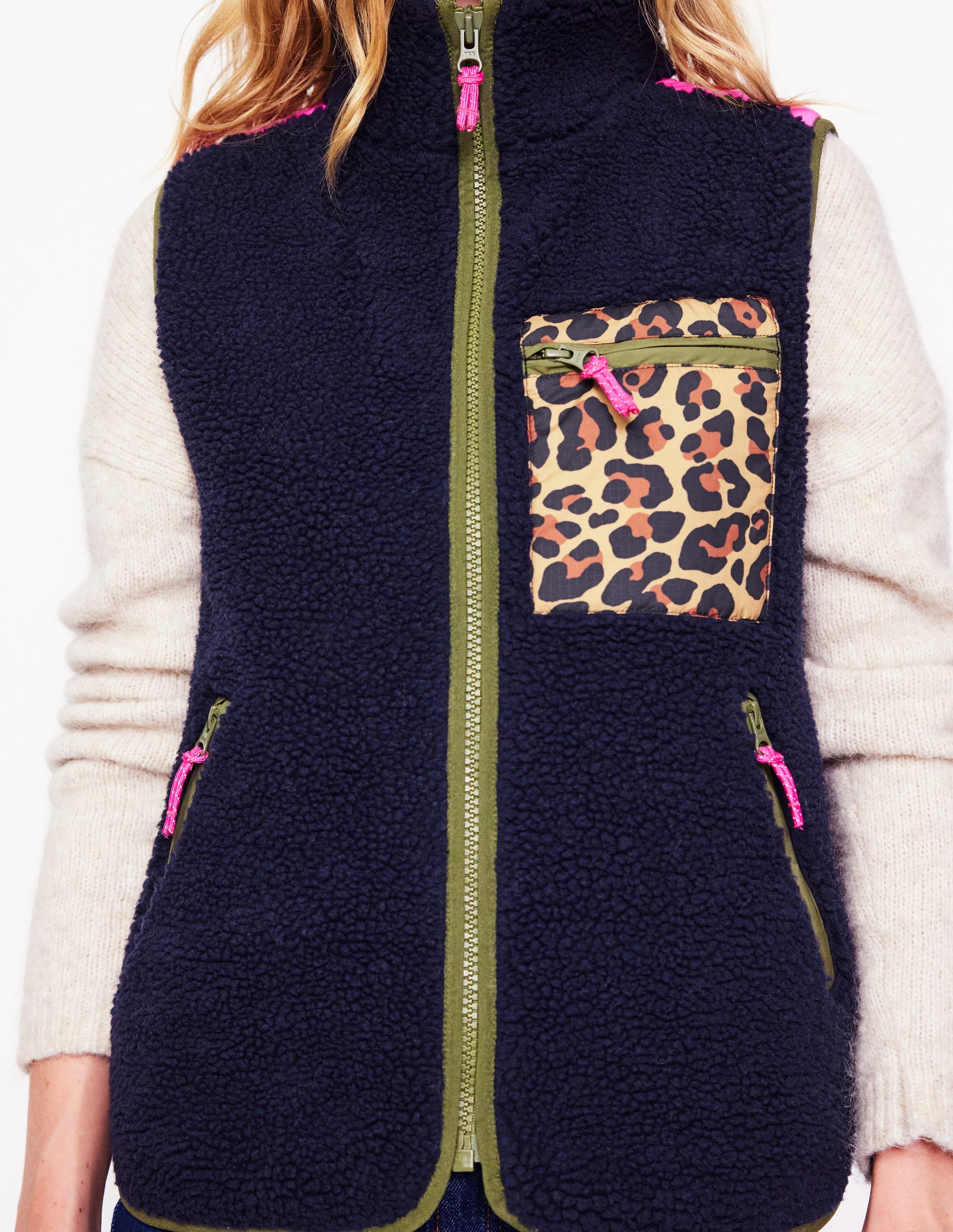 Truro Borg Vest-Navy - Image 2