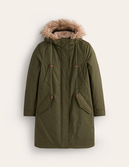 Faux-Fur Hood Parka-Khaki-6