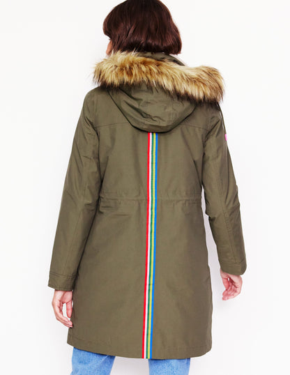 Faux-Fur Hood Parka-Khaki-4