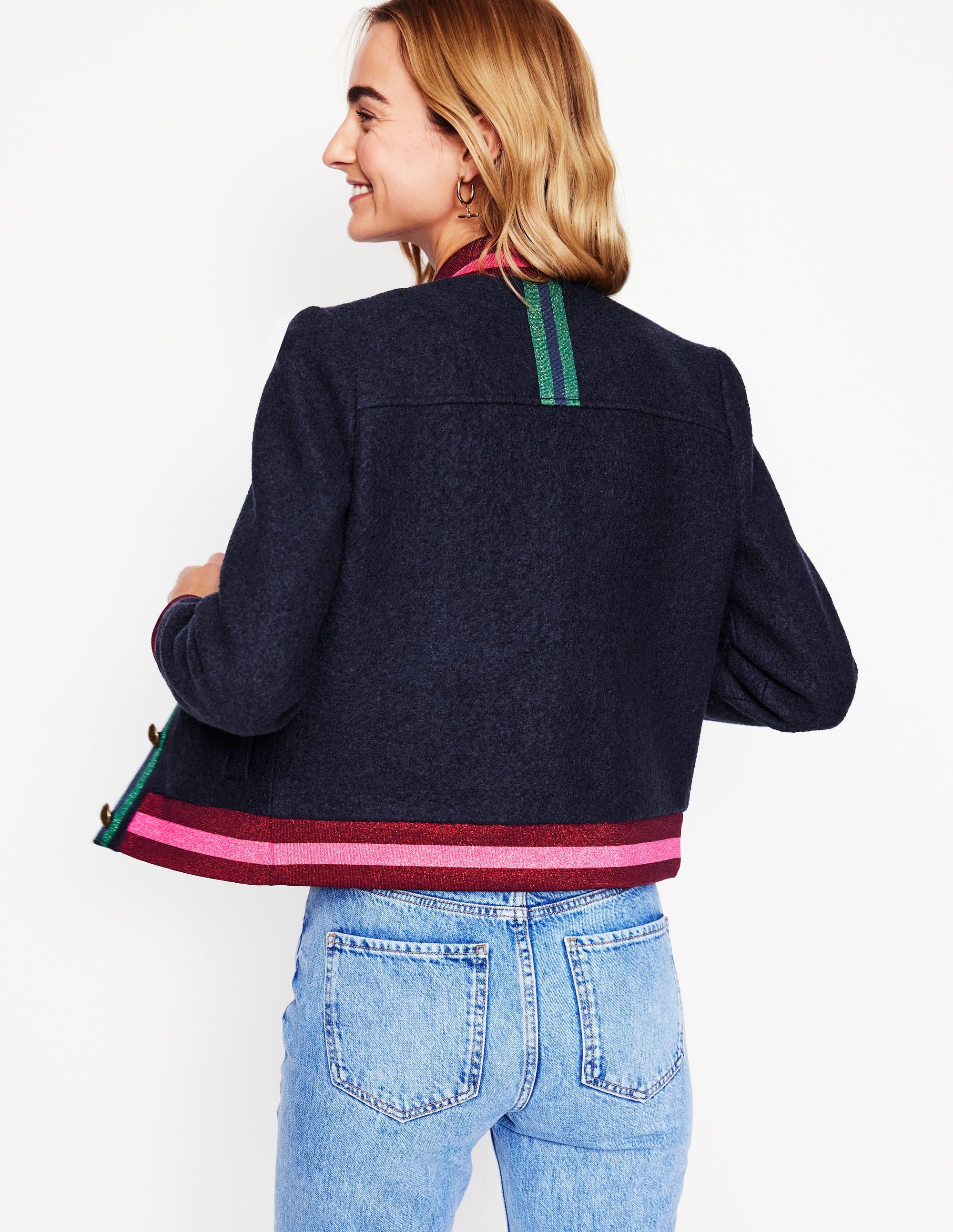 Boiled Wool Bomber-Navy | Boden USA Boiled Wool Bomber-Navy | Boden USA
