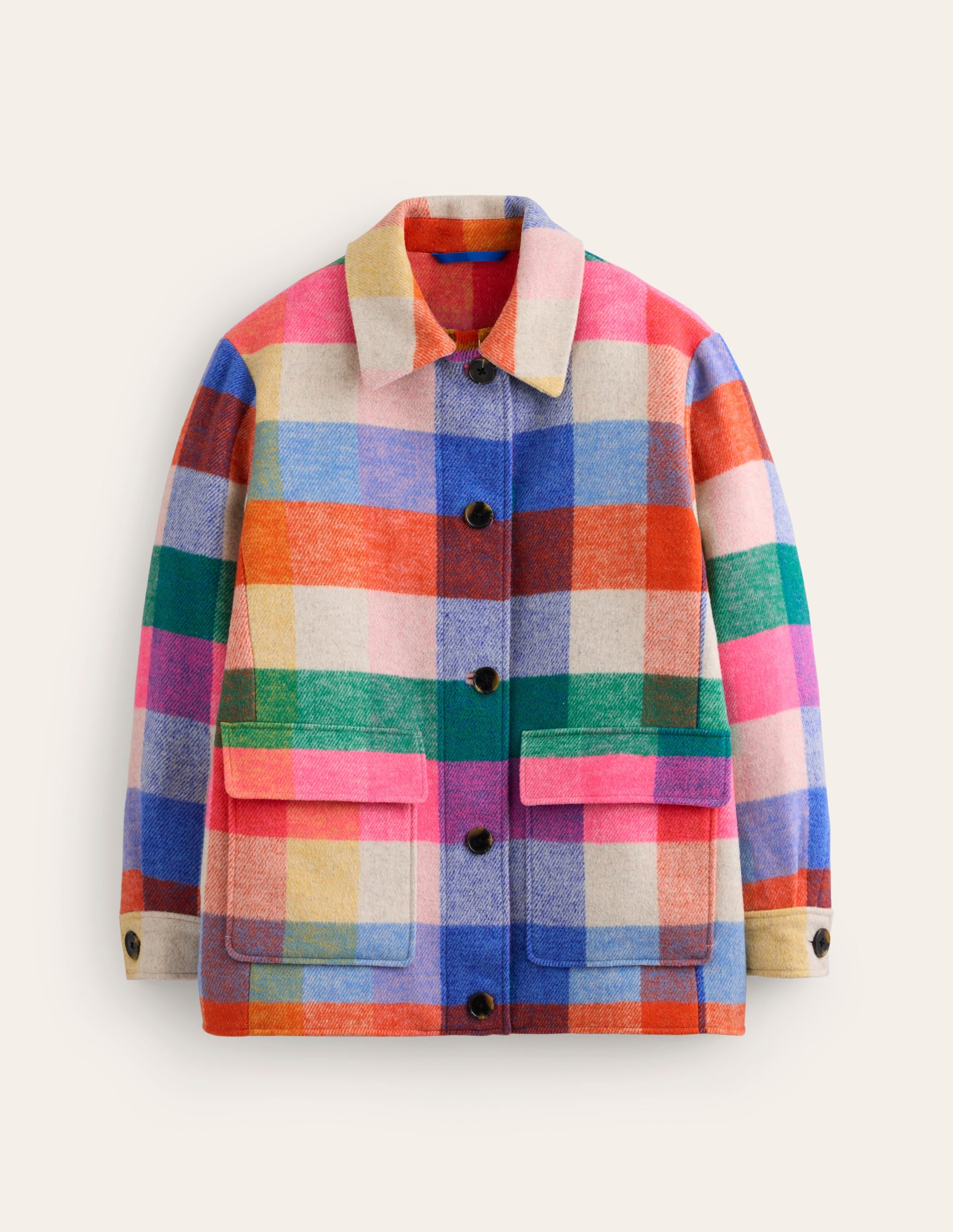 Wool Check Coat-Multi Check - Image 6