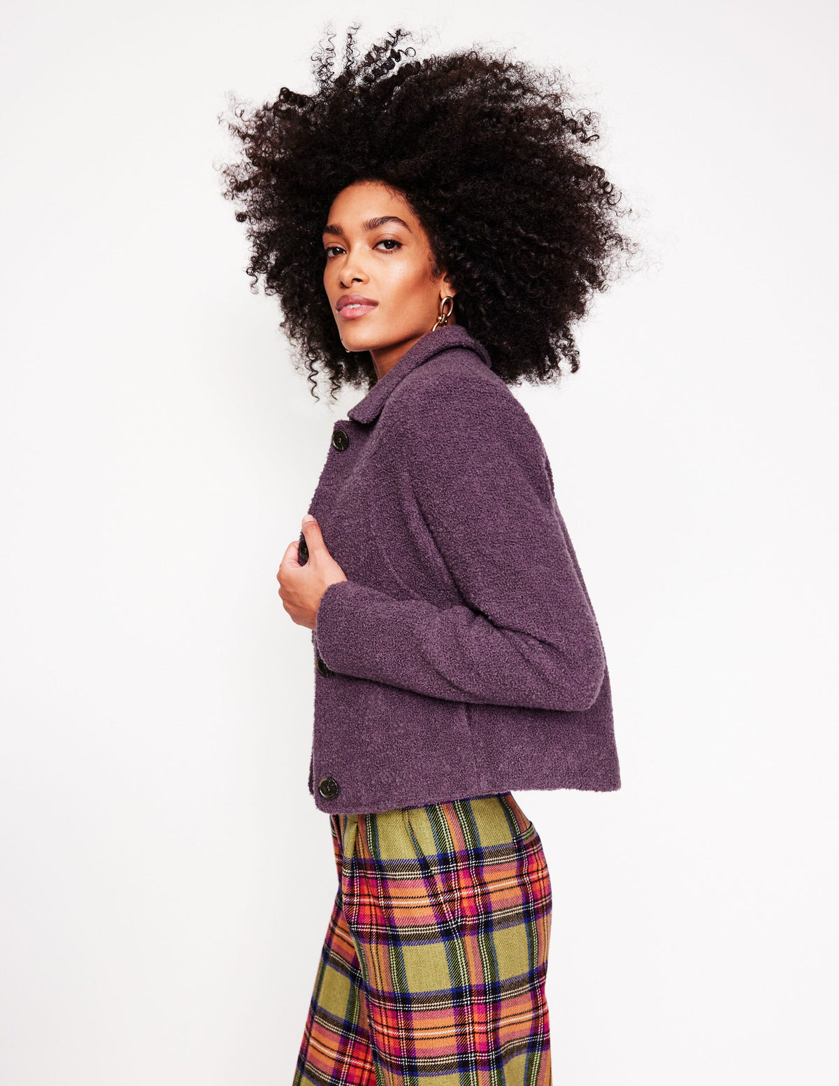 Oxford Boucle Jacket-Damson - Image 4