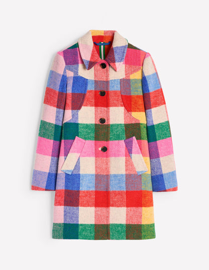 Lincoln Wool Check Coat-Multi Check