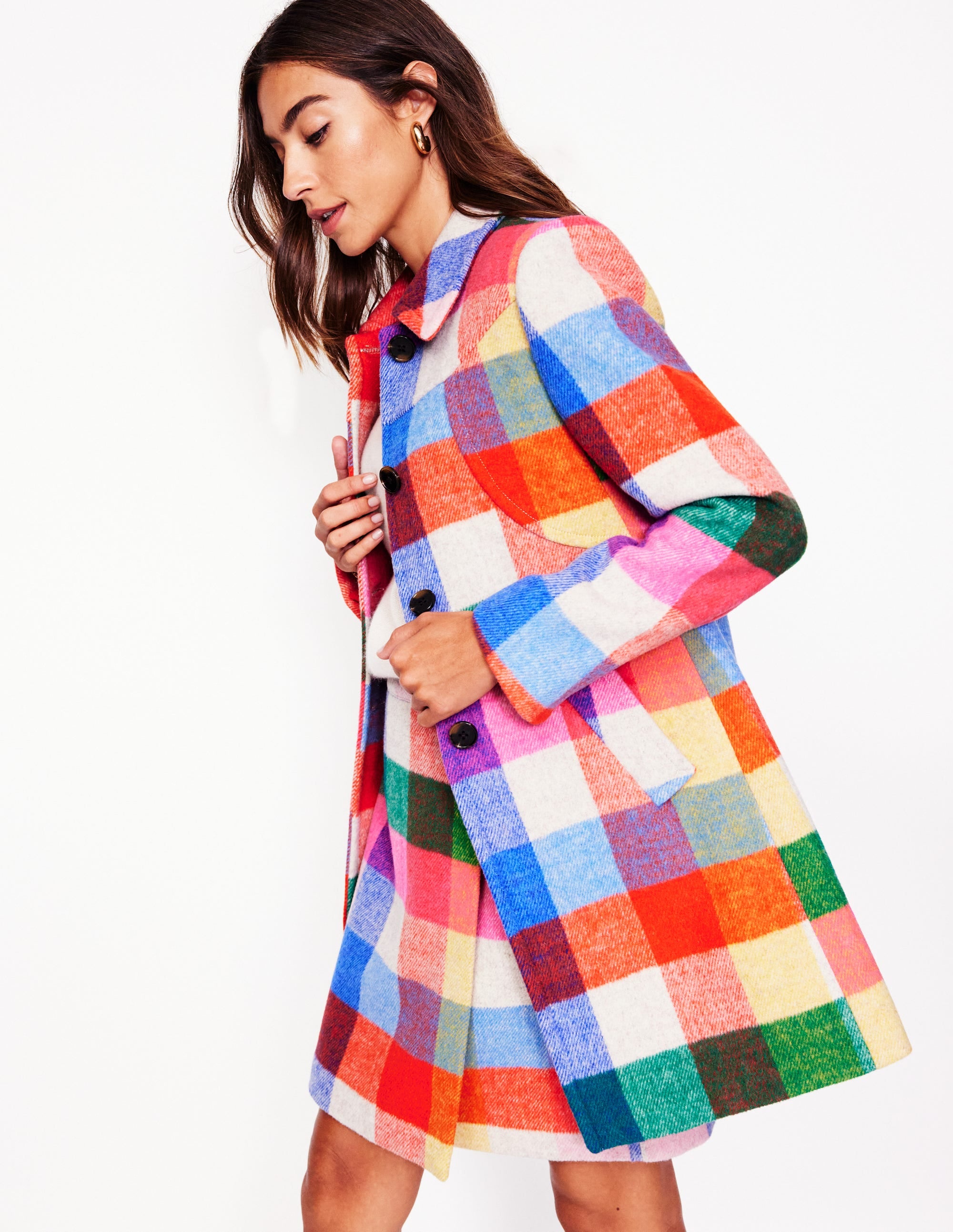 Lincoln Wool Check Coat-Multi Check - Image 1