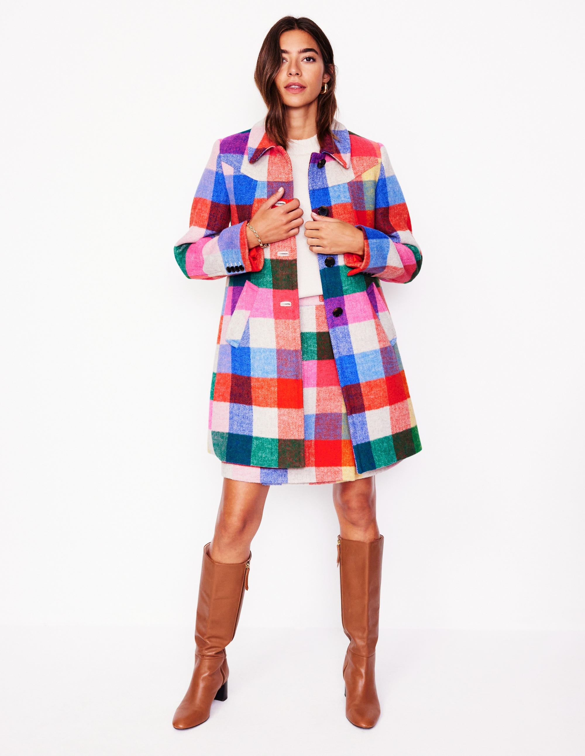 Lincoln Wool Check Coat-Multi Check - Image 4