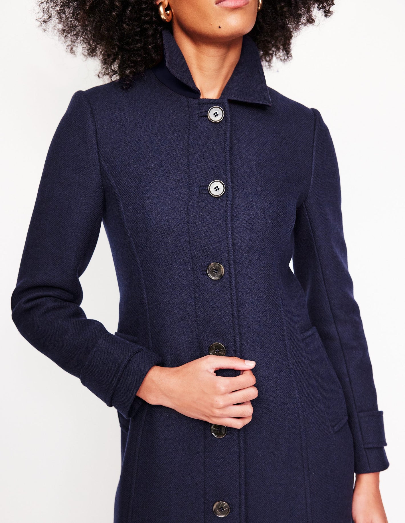 Durham Midi Coat-Navy