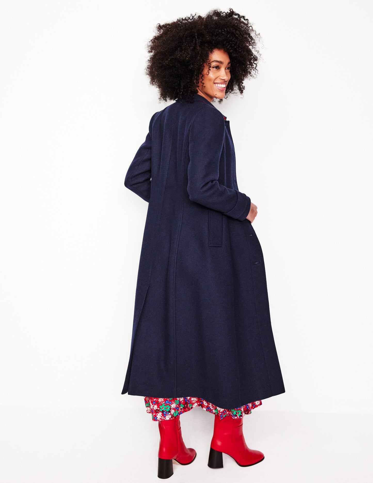 Durham Midi Coat-Navy