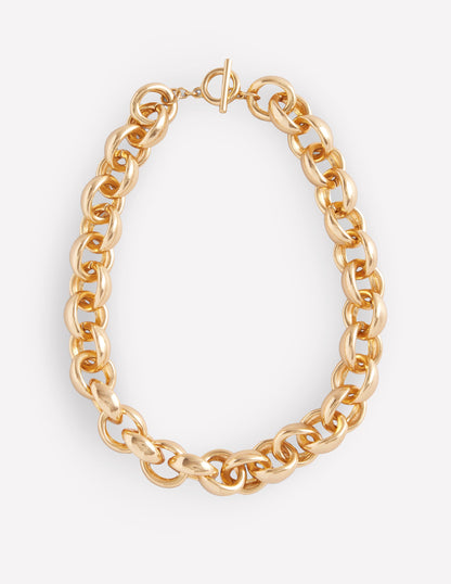 Chunky Chain Necklace-Gold Colour-1