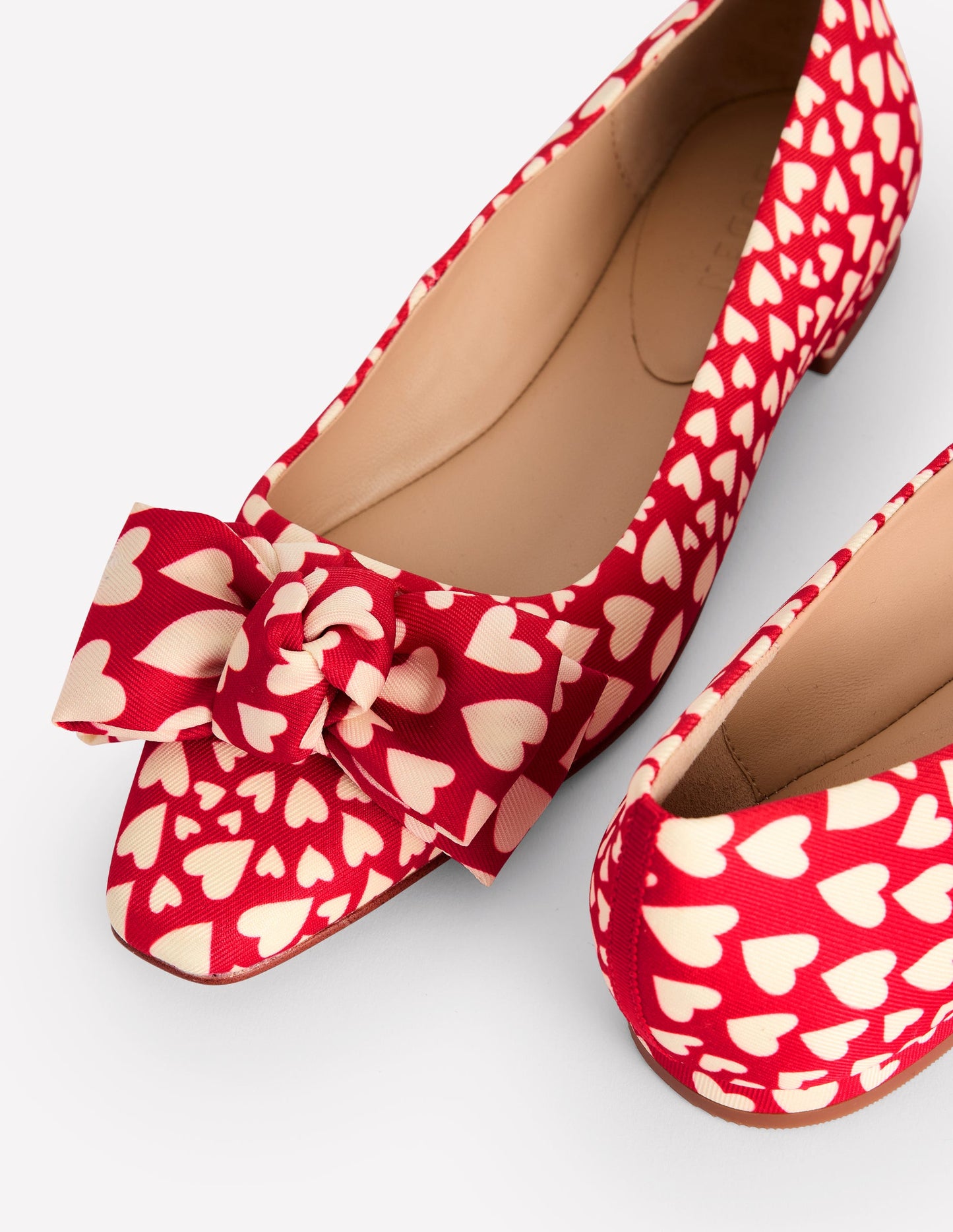 Chisel Toe Ballet Flat-Poppy Red, Heart Cluster