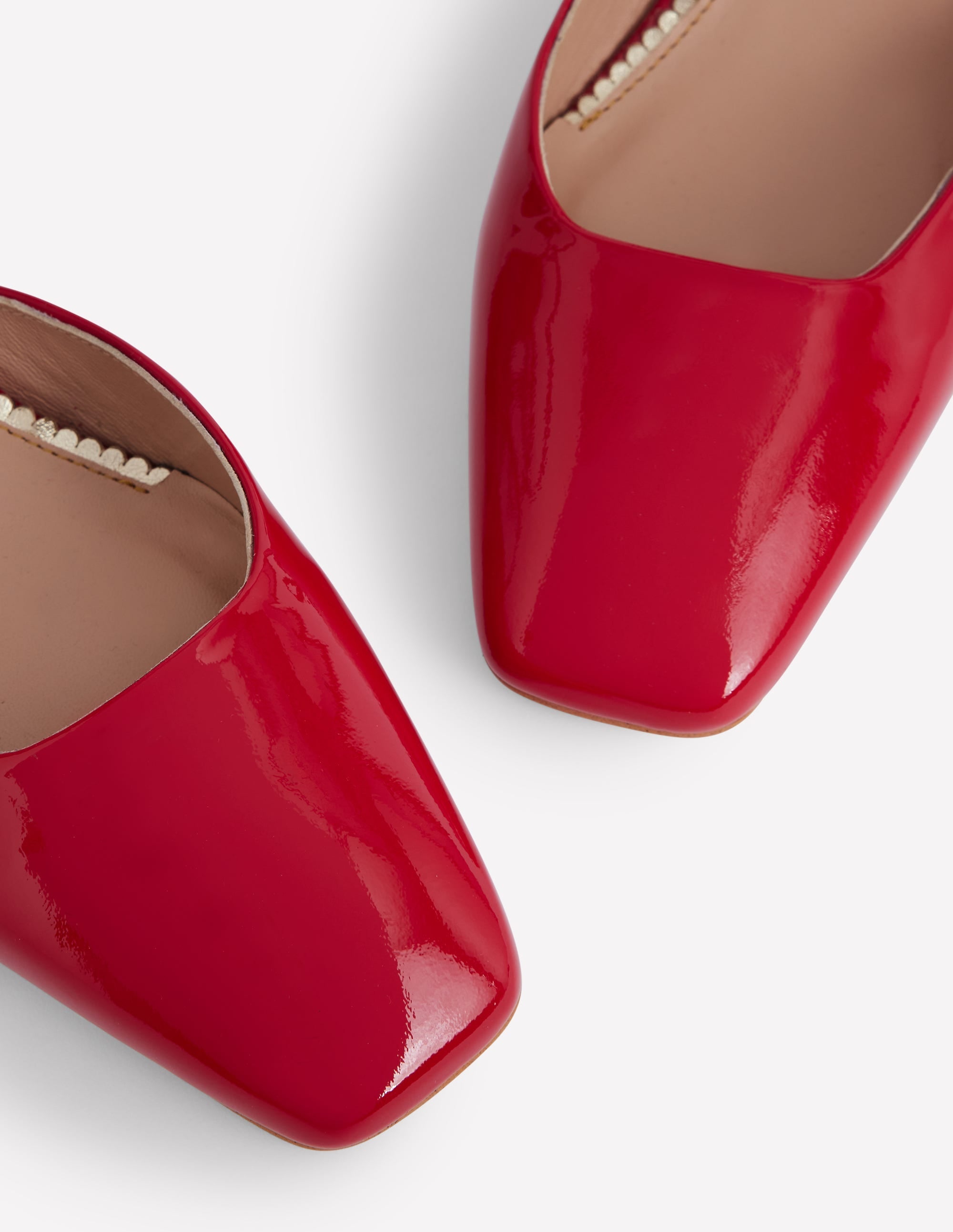 Multi Strap Block Heel Pump-Poppy Red - Image 4