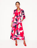 Marcia Jersey Shirt Dress-Poppy Red, Geometric Shuffle