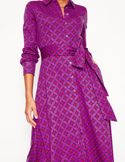 Marcia Jersey Midi Shirt Dress -Regal Purple, Diamond Terrace