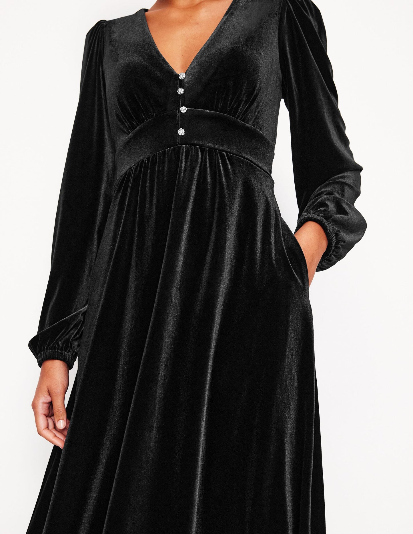 Jocelyn Velvet Tea Dress-Black