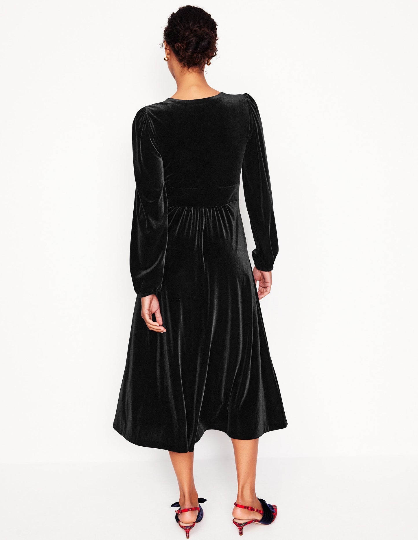 Jocelyn Velvet Tea Dress-Black