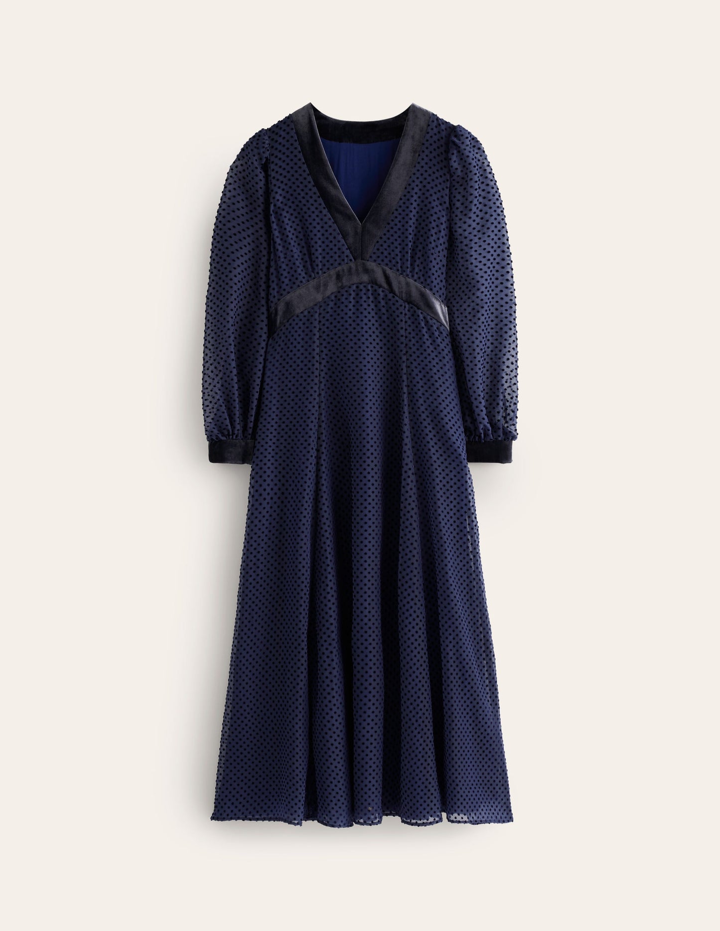 Devore Maxi Tea Dress-Navy, Devore Spot