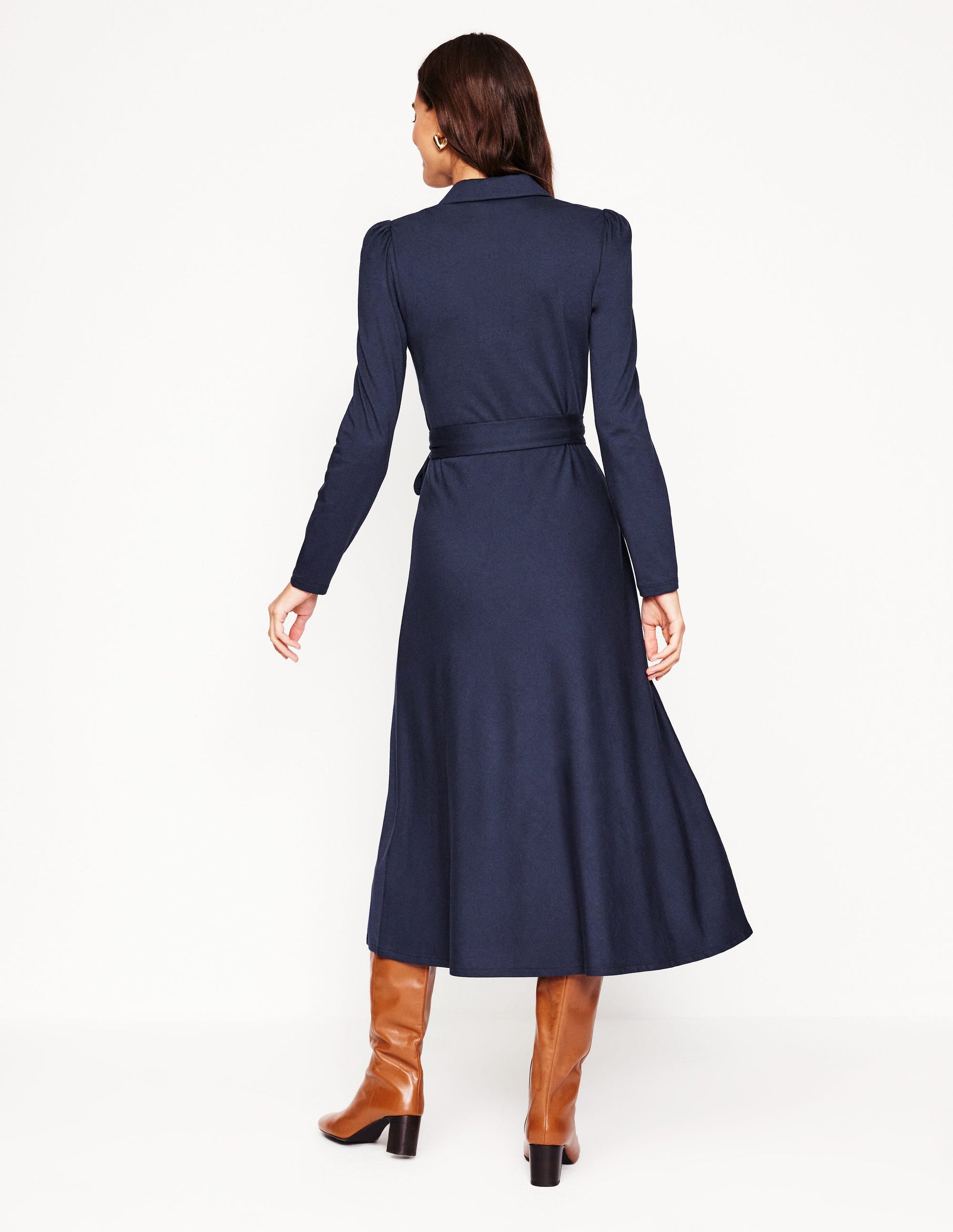 Imogen Collared Jersey Dress-Navy | Boden USA Imogen Collared Jersey Dress-Navy | Boden USA