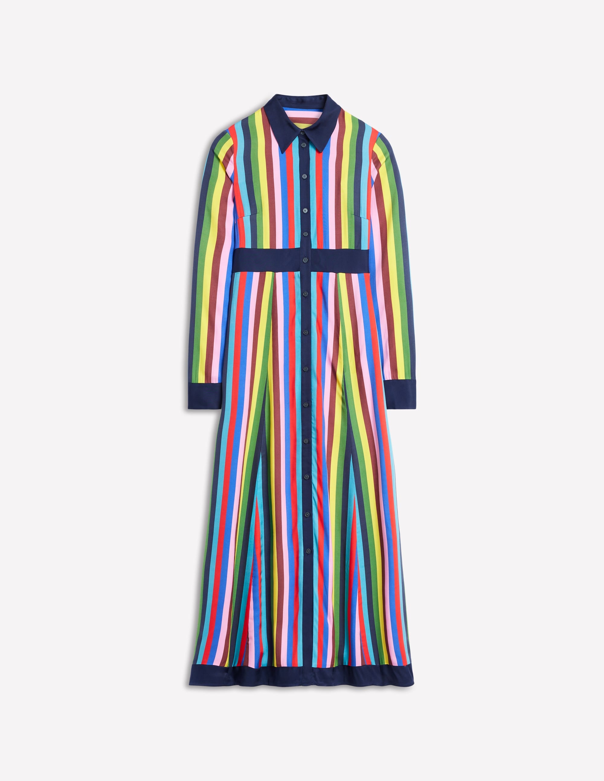Empire Shirt Dress-Blue, Chestnut Multistripe - Image 6