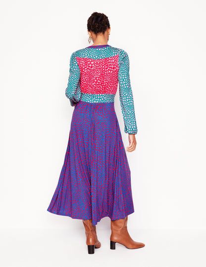 Lily Long Sleeve Midi Dress-Multi, Heart Cluster