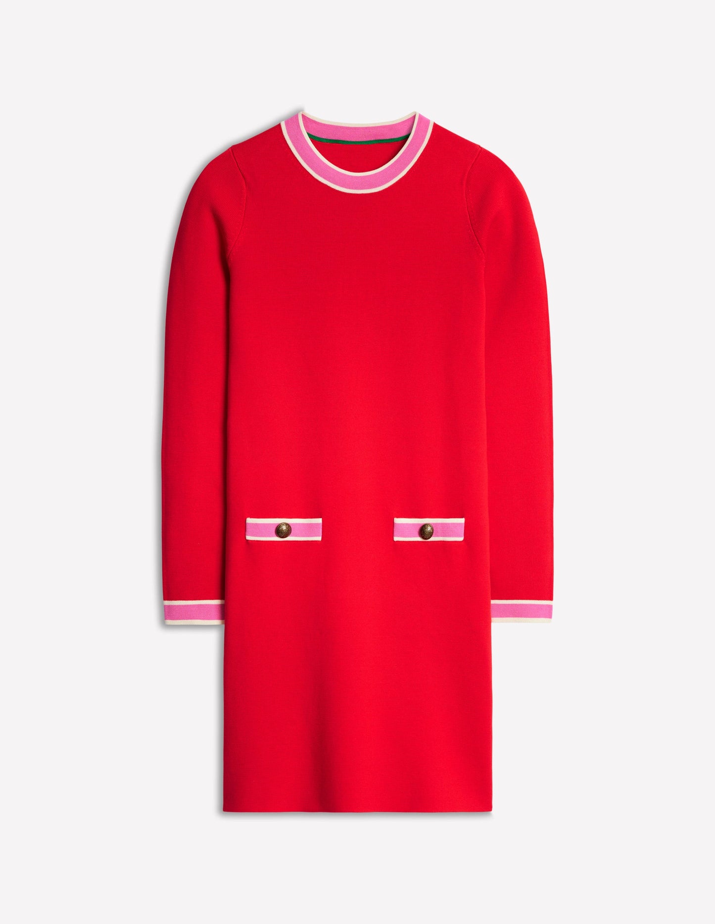 Holly Knitted Shift Dress-Poppy Red