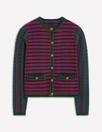 Holly Knitted Jacket-Multi, Check