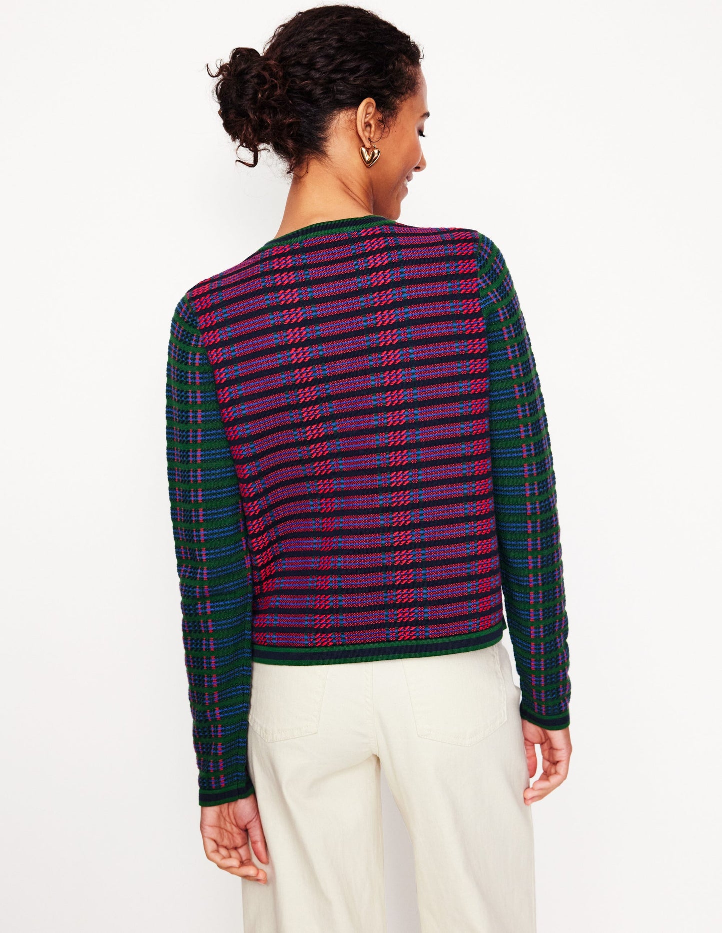 Holly Knitted Jacket-Multi, Check