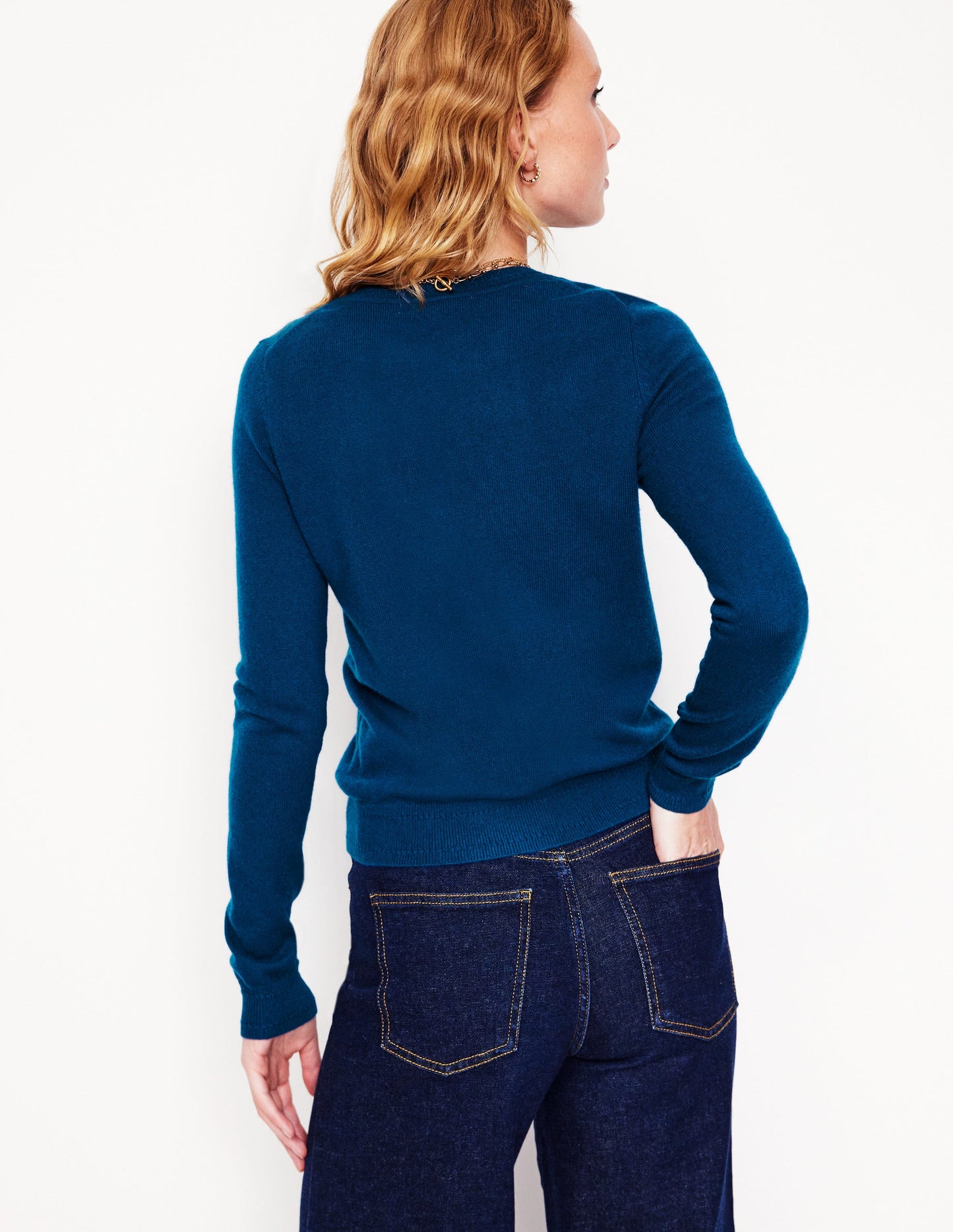 Eva Cashmere Crew Neck Jumper-Harbour Blue