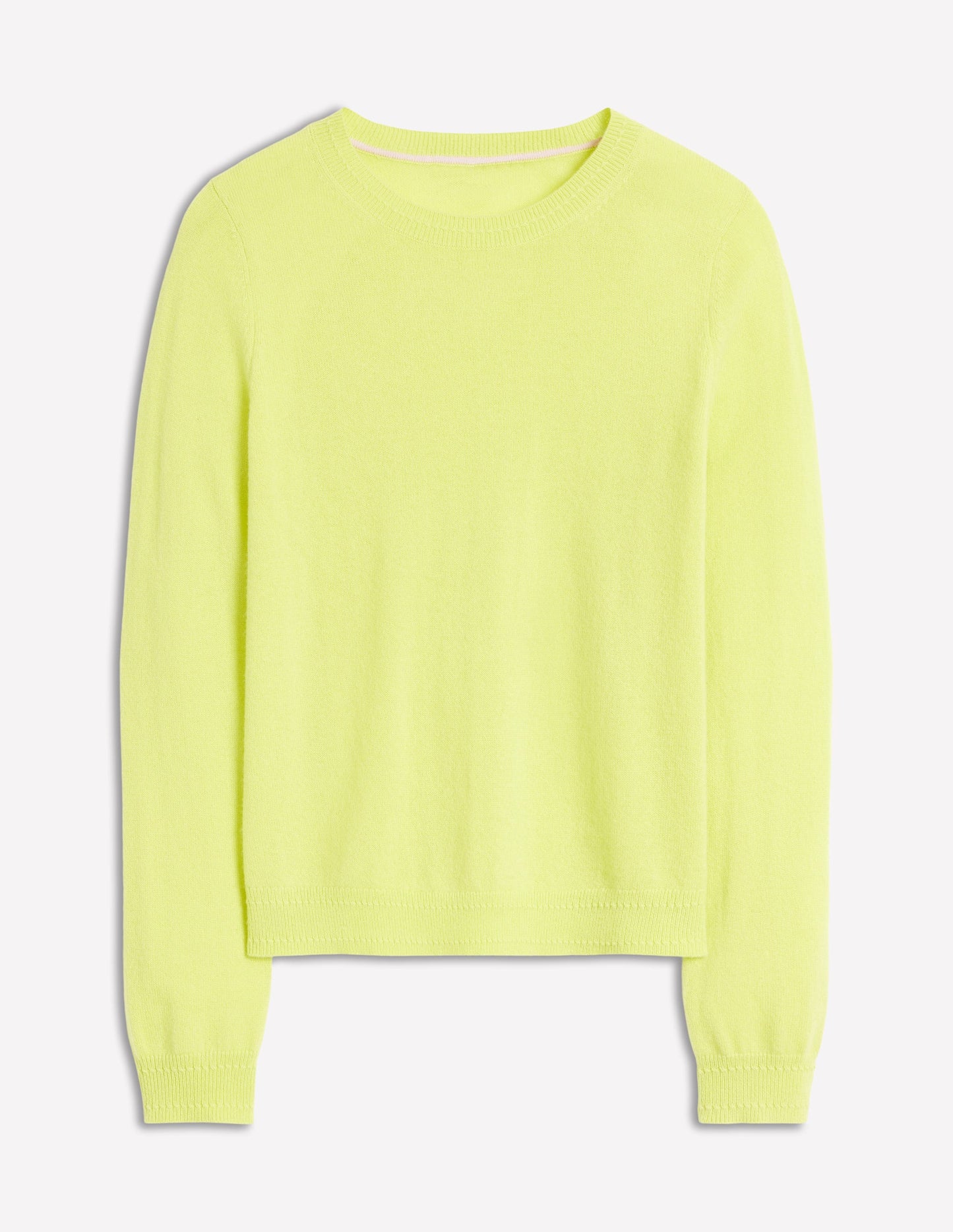 Eva Cashmere Crew Neck Jumper-Soda Yellow