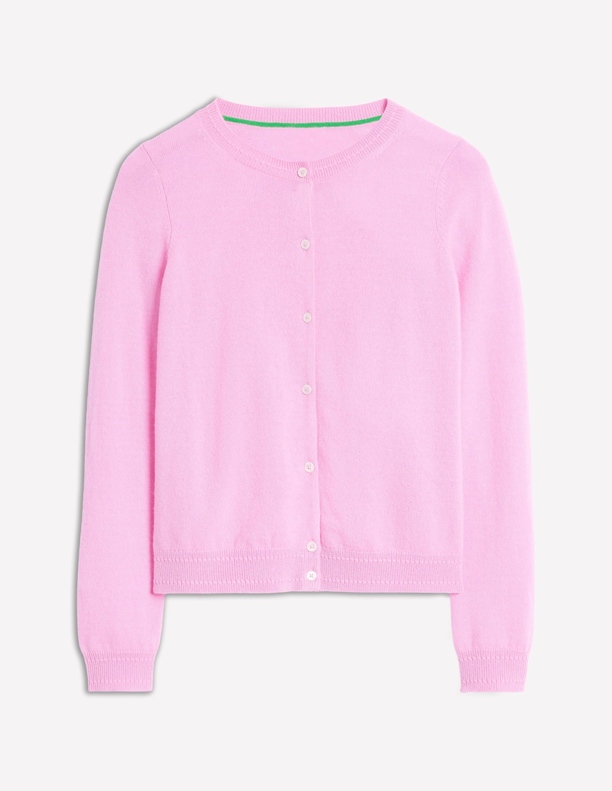 Eva Cashmere Crew Cardigan-Meadowsweet Pink - Image 5