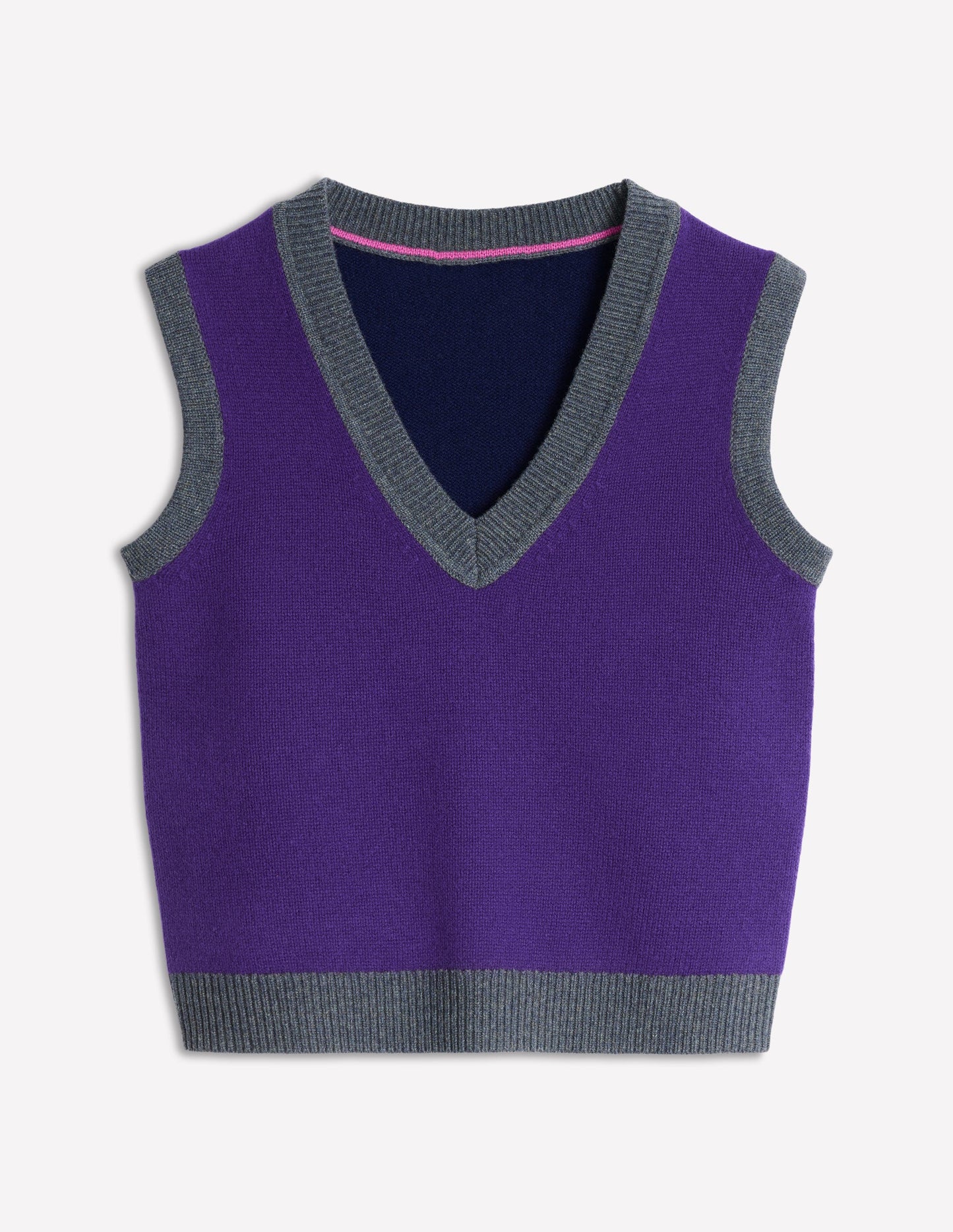 Olivia Merino Tank-Ameythyst Purple, Colourblock