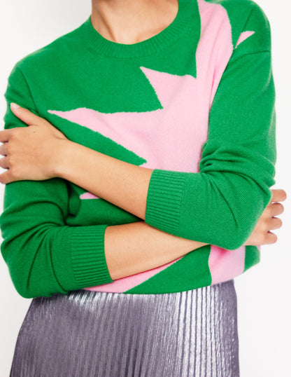 Lydia Cashmere Jumper-Bright Green, Boom