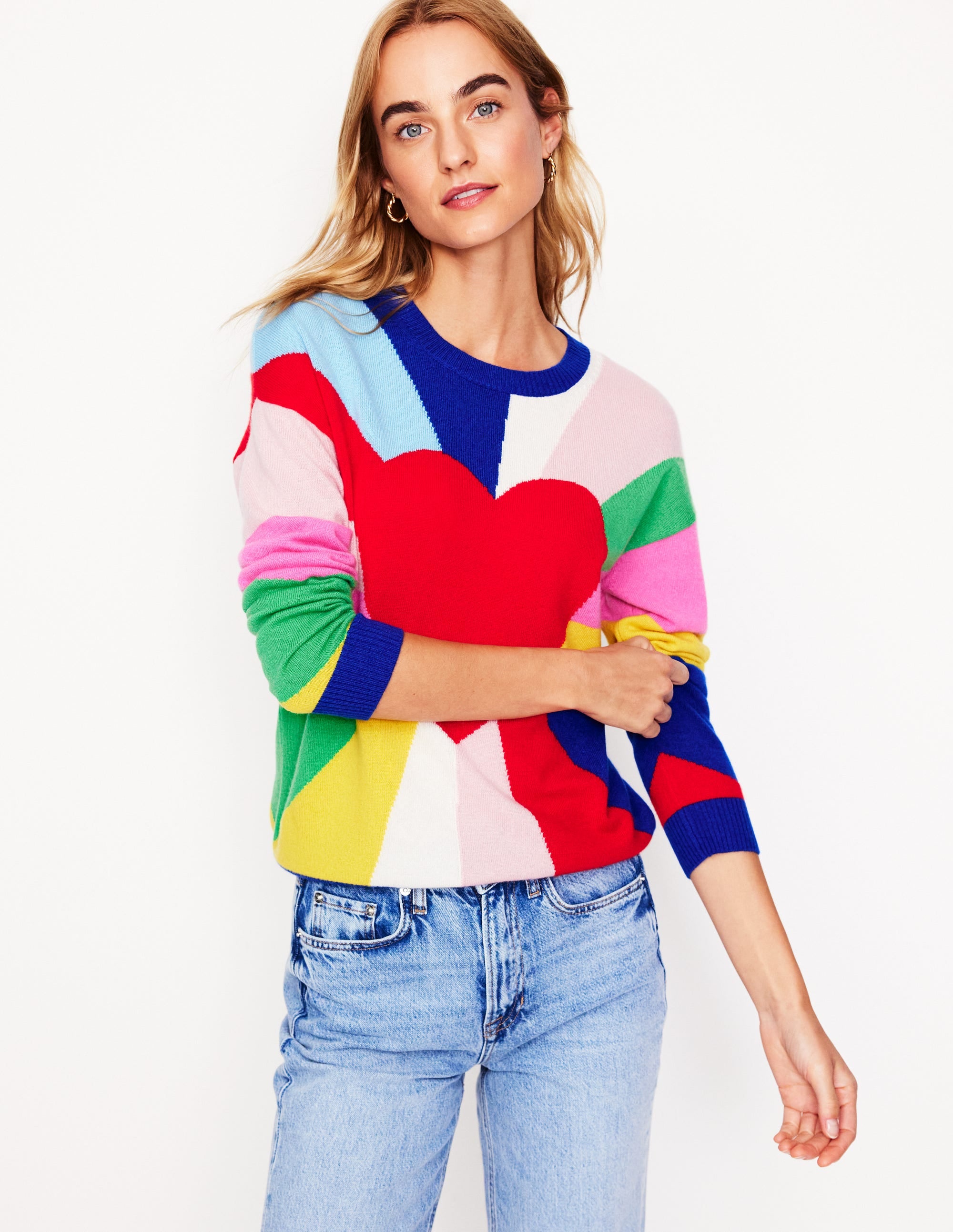 Lydia Cashmere Jumper-Multi, Heart Spectrum - Image 1