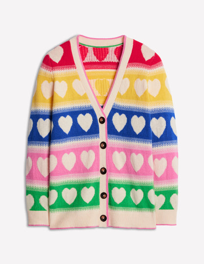 Fair Isle Boyfriend Cardigan-Multi, Hearts