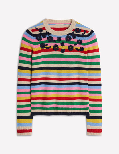 Embroidered Floral Jumper-Multi, Rainbow