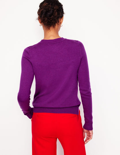 Embroidered Floral Jumper-Regal Purple